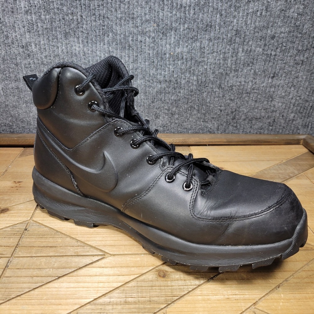Nike Manoa Mid Men's Size 13 Winter Sneaker Boots Triple Black Leather - Picture 8 of 16